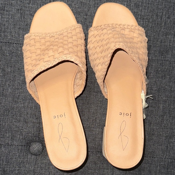 Joie Tan Genuine Leather Woven Block Heel Sandals - Picture 4 of 10